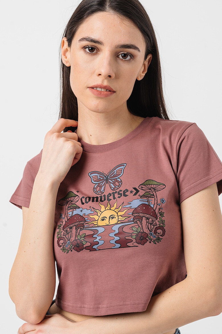 Converse Tricou crop cu imprimeu grafic Blooming Skate - Pled.ro