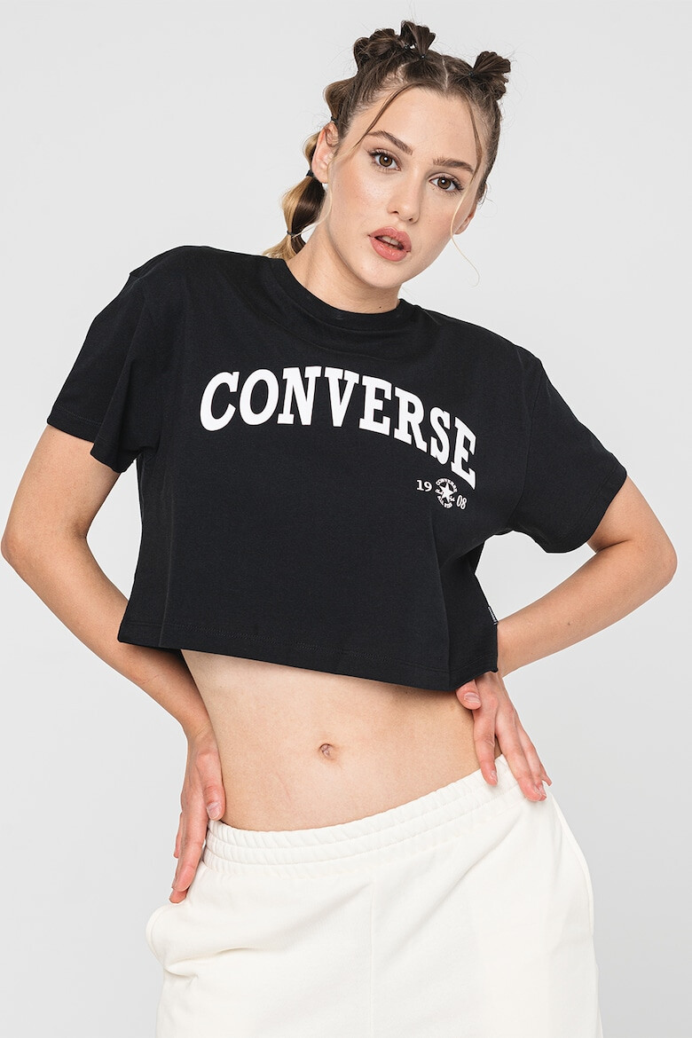 Converse Tricou crop din bumbac Collegiate - Pled.ro