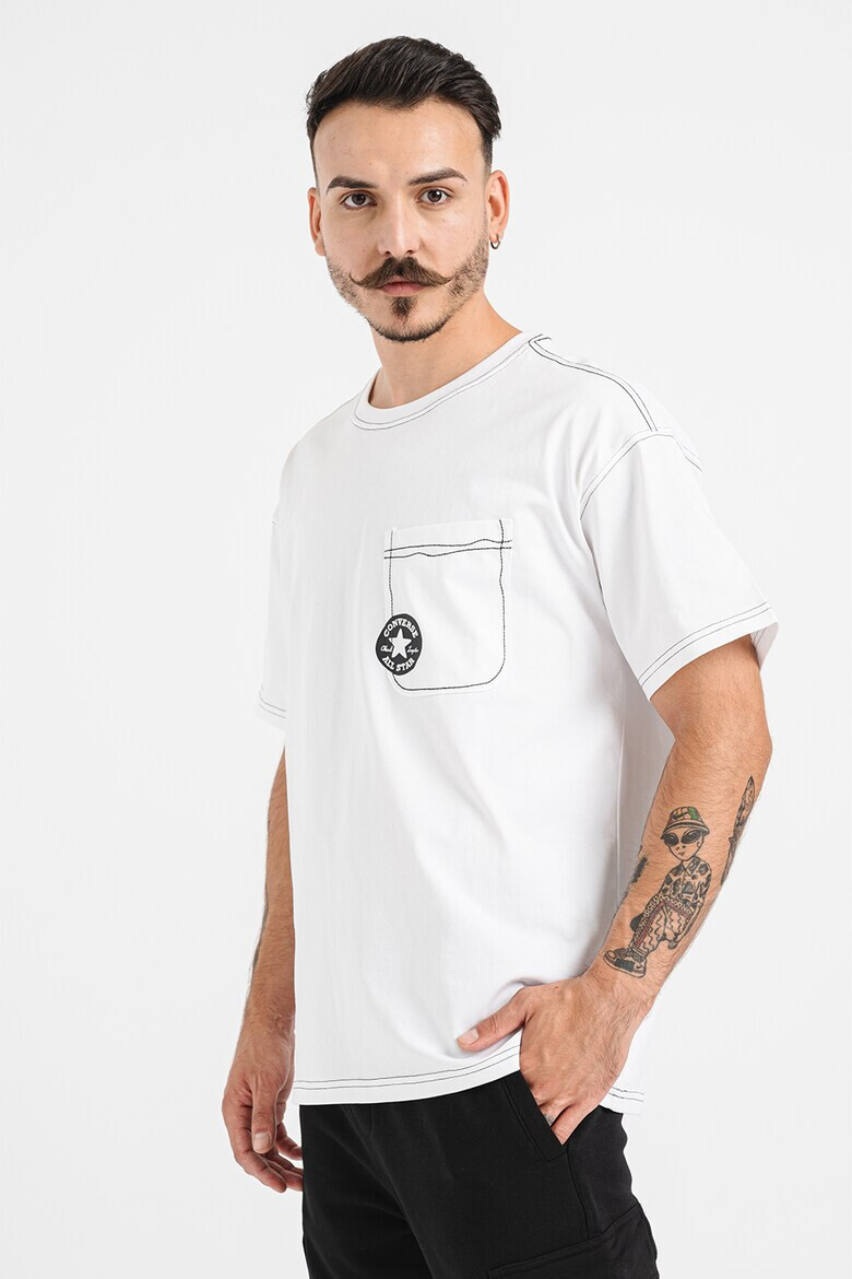 Converse Tricou cu buzunar aplicat pe piept Sketch - Pled.ro