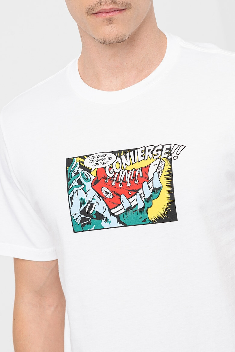 Converse Tricou cu decolteu la baza gatului si imprimeu Comic - Pled.ro