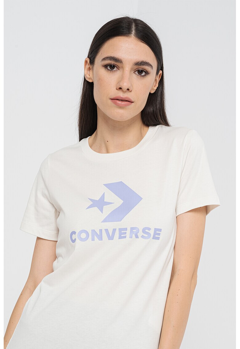 Converse Tricou cu decolteu la baza gatului si imprimeu logo Boosted Star Chevron - Pled.ro