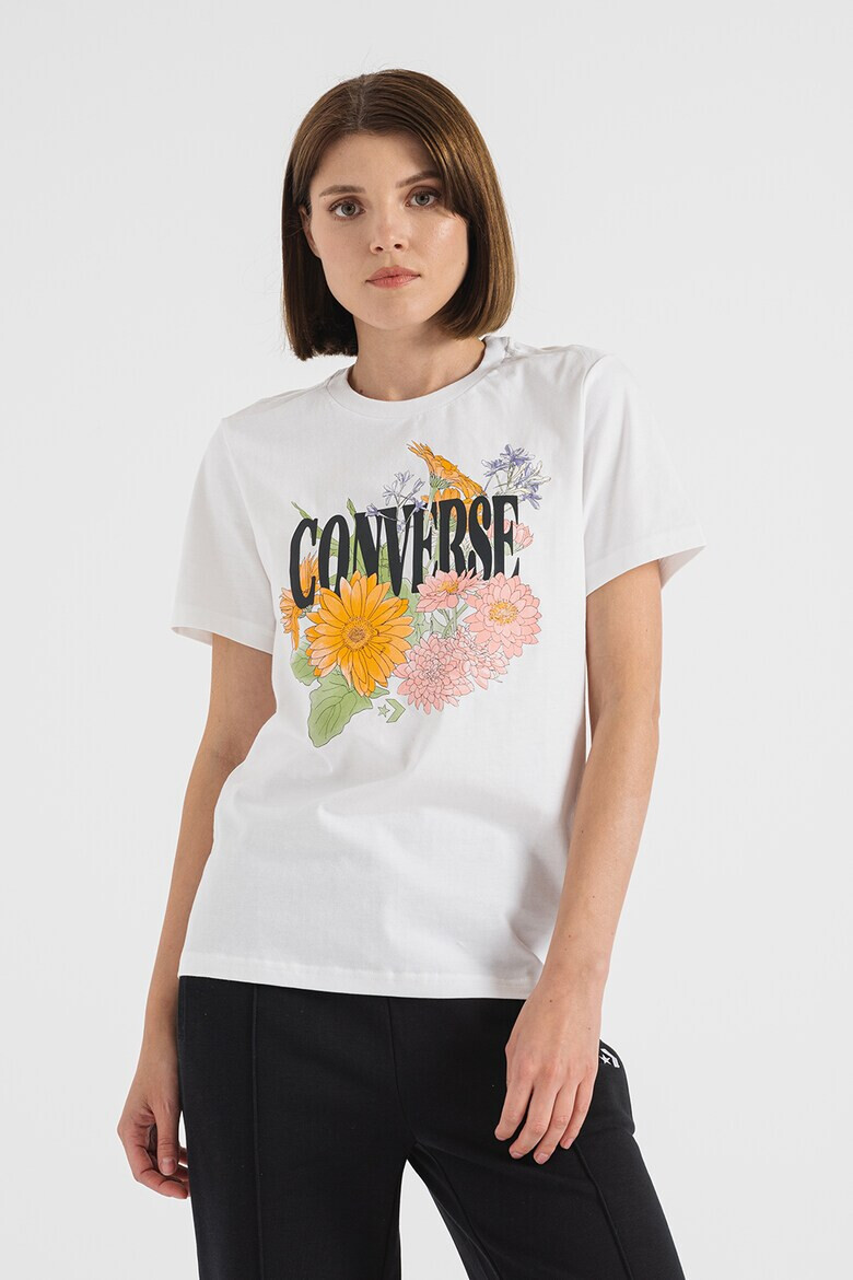 Converse Tricou cu imprimeu floral si logo - Pled.ro