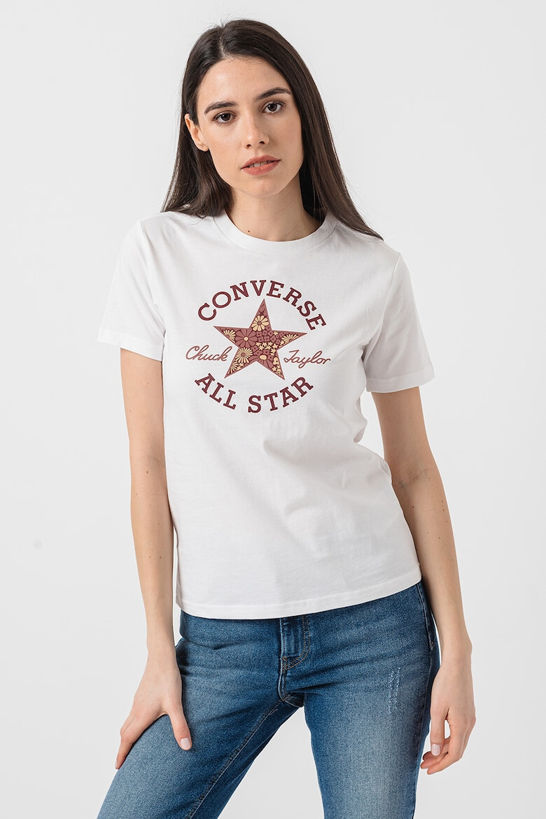 Converse Tricou cu model floral si logo Floral - Pled.ro