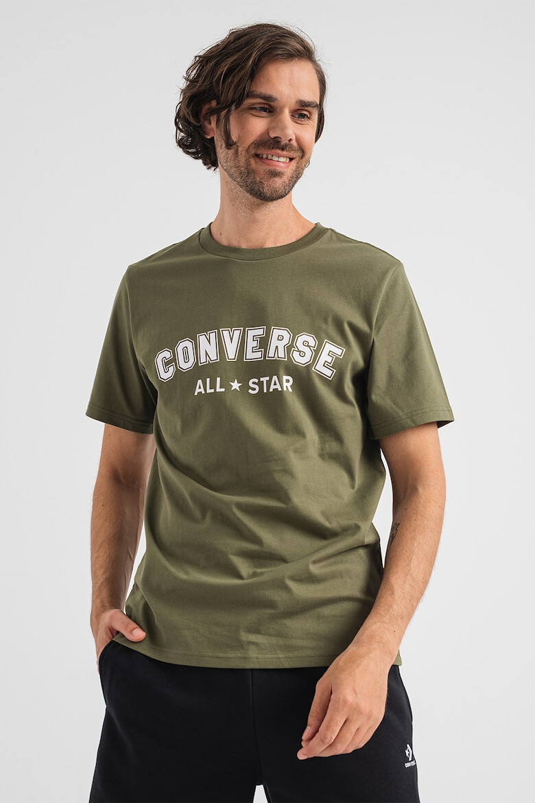 Converse Tricou unisex de bumbac cu decolteu la baza gatului All Star - Pled.ro