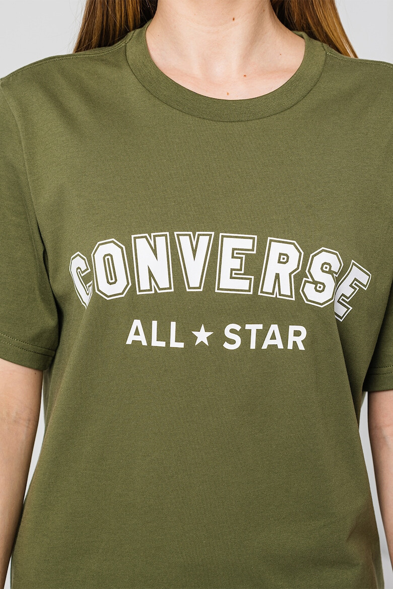 Converse Tricou unisex de bumbac cu decolteu la baza gatului All Star - Pled.ro