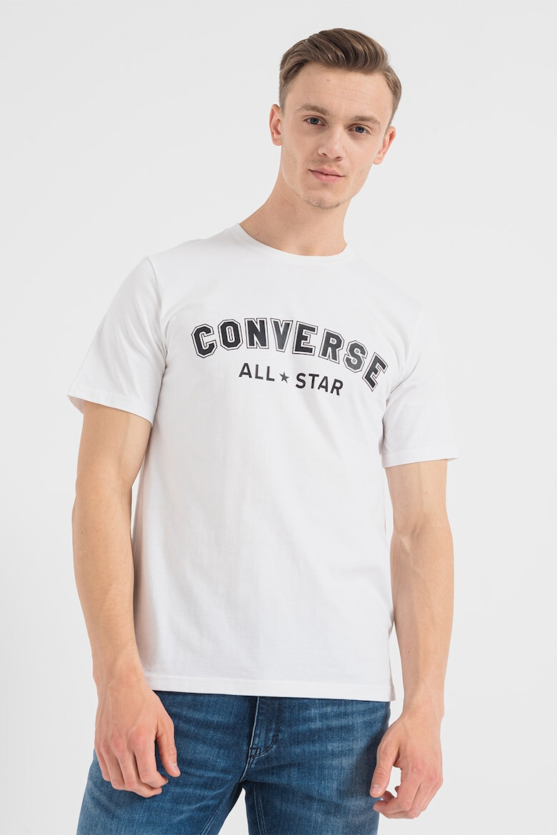 Converse Tricou unisex de bumbac cu decolteu la baza gatului All Star - Pled.ro