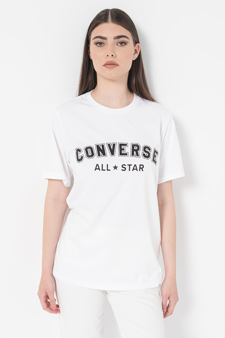 Converse Tricou unisex de bumbac cu decolteu la baza gatului All Star - Pled.ro