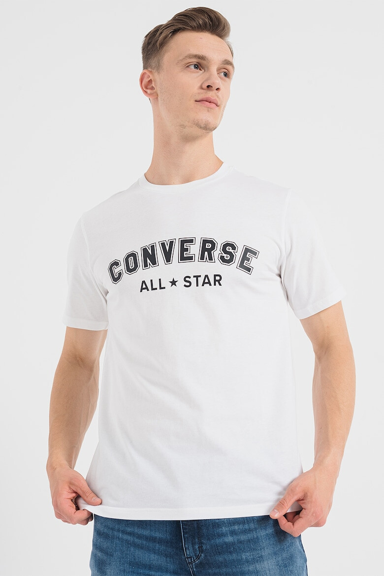 Converse Tricou unisex de bumbac cu decolteu la baza gatului All Star - Pled.ro