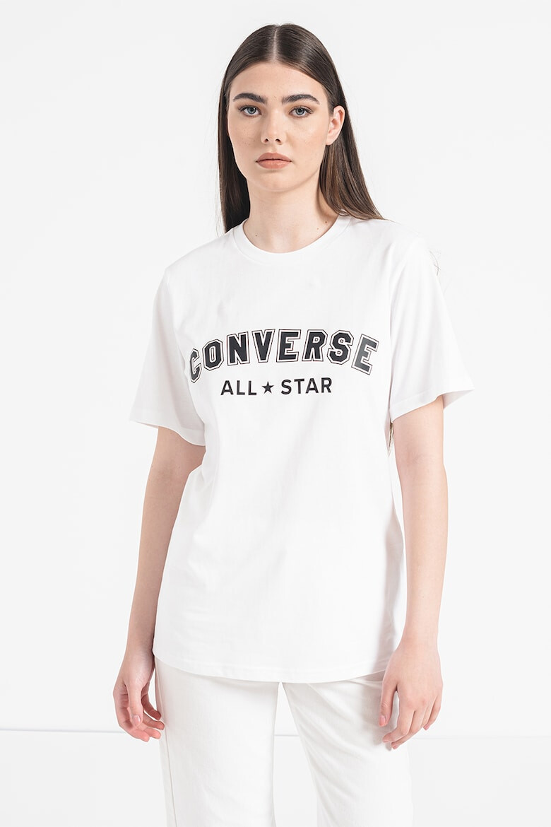 Converse Tricou unisex de bumbac cu decolteu la baza gatului All Star - Pled.ro