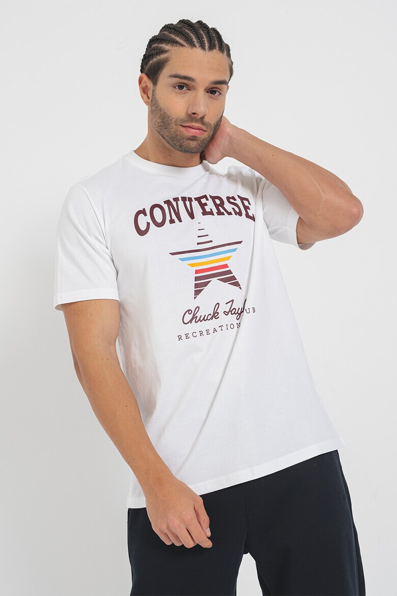 Converse Tricou unisex din bumbac cu imprimeu logo Retro - Pled.ro