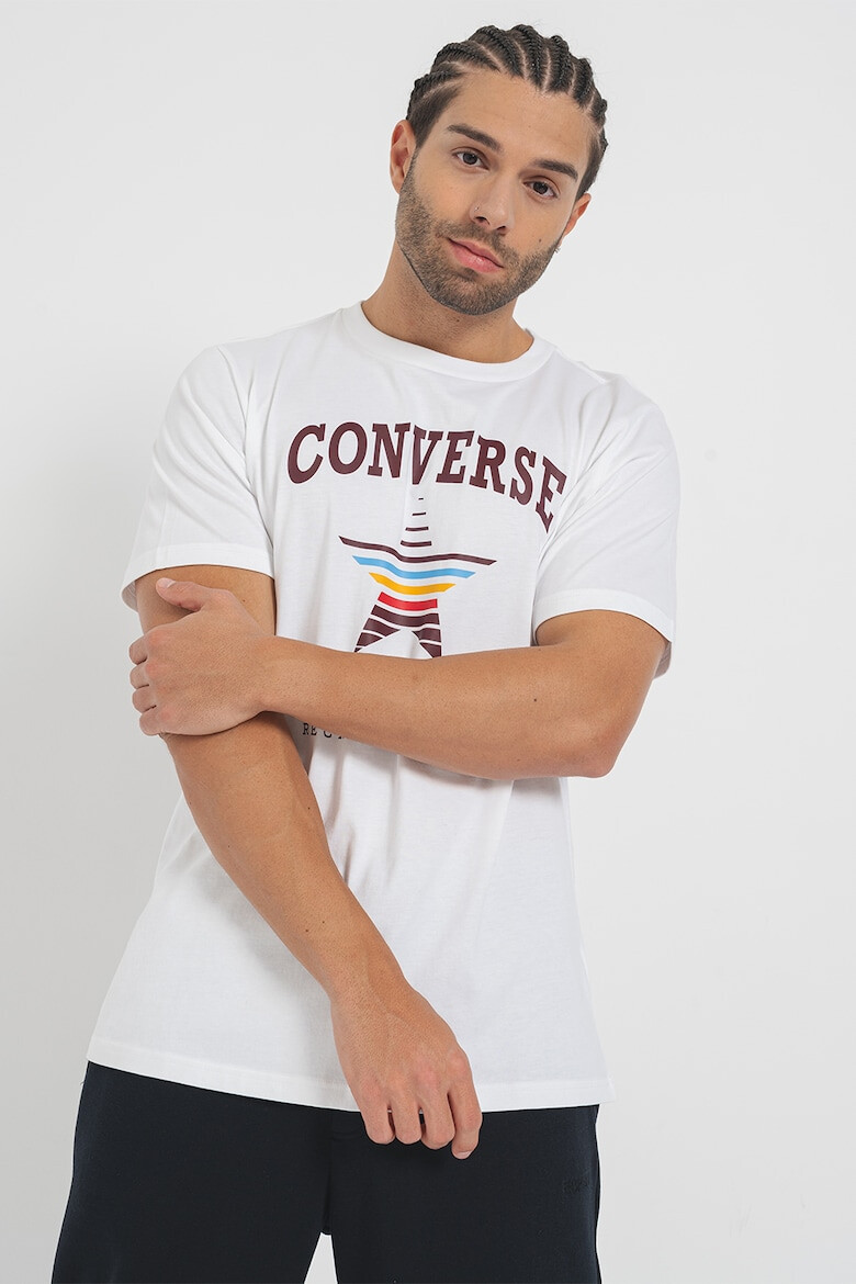 Converse Tricou unisex din bumbac cu imprimeu logo Retro - Pled.ro