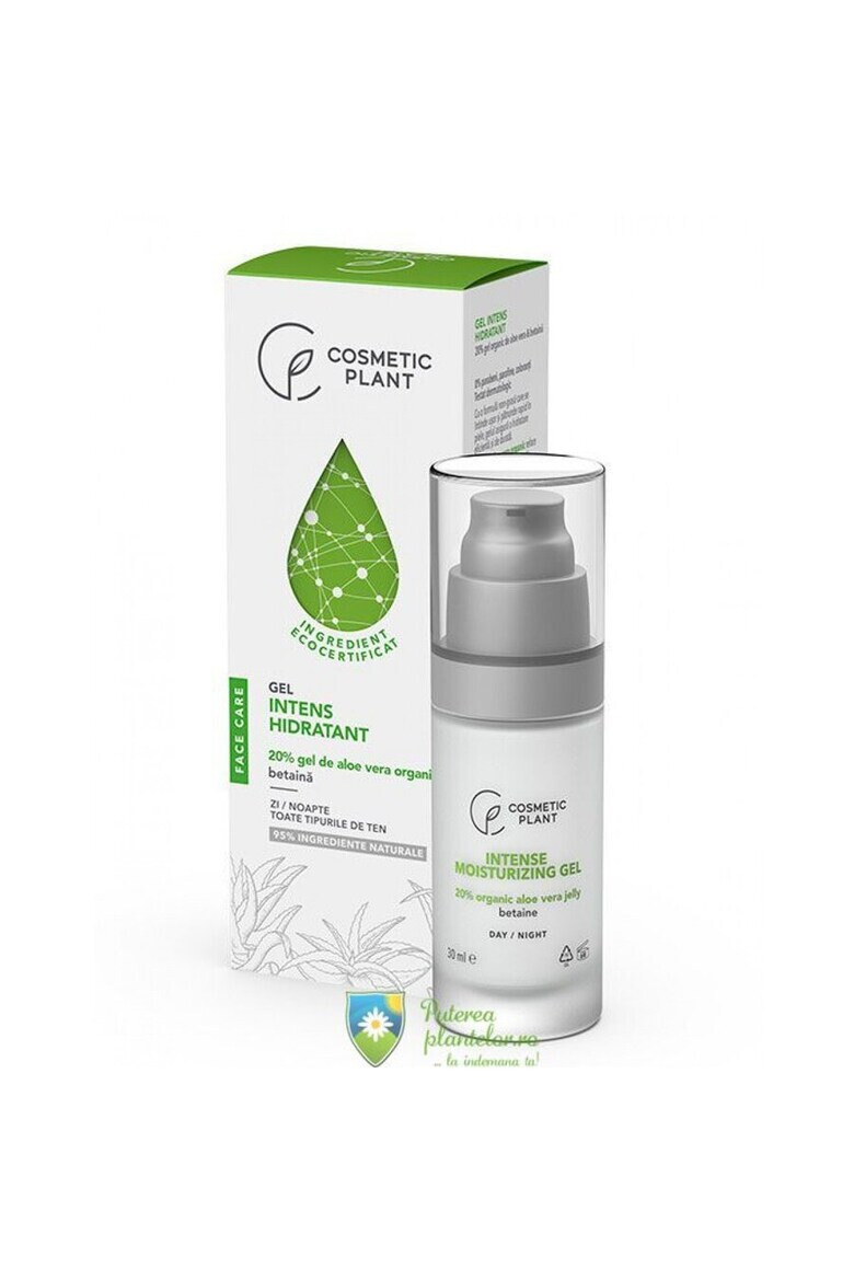 Cosmetic Plant Gel intens hidratant cu gel de aloe vera organic si betaina 30 ml - Pled.ro