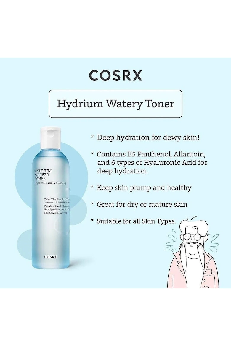 COSRX Toner cu acid hialuronic Hydrium Watery Toner 150ml - Pled.ro