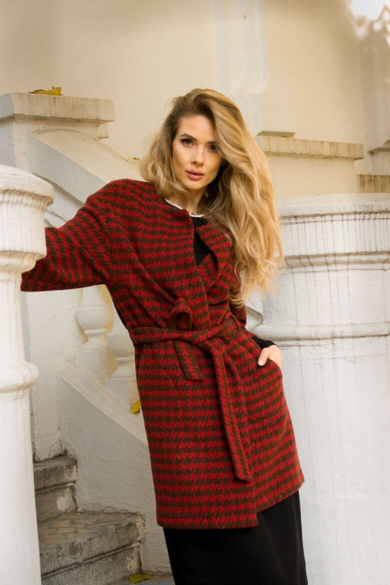 Couture de Marie Haina cu imprimeu houndstooth - Pled.ro