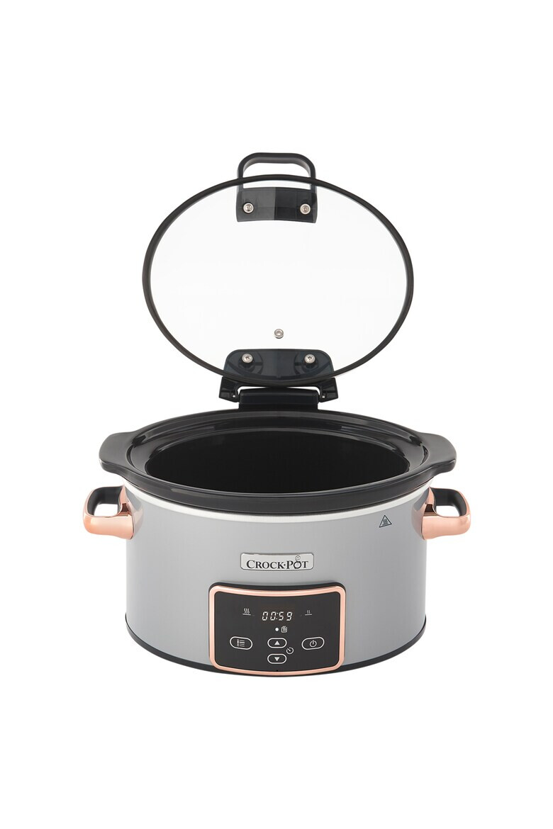 Crock-Pot Slow cooker Digital Hinged Lid 3.5L 210 W Functie Pastrare la cald Vas ceramica detasabil Argintiu - Pled.ro