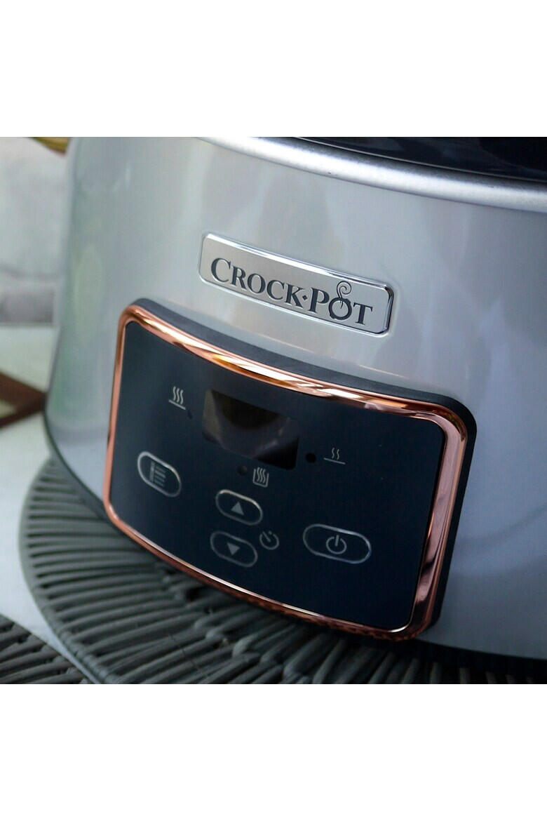 Crock-Pot Slow cooker Digital Hinged Lid 3.5L 210 W Functie Pastrare la cald Vas ceramica detasabil Argintiu - Pled.ro