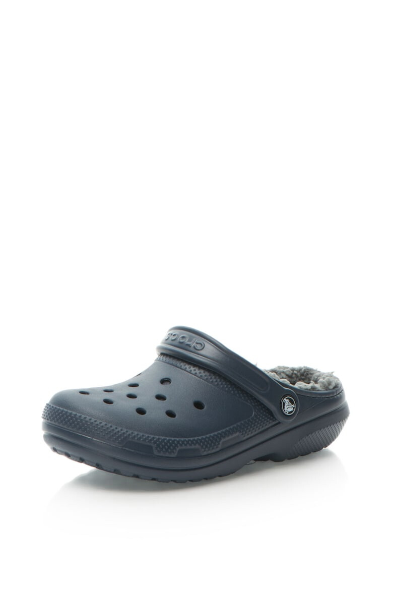 Crocs Saboti cu captuseala de teddy Unisex Bleumarin inchis23 - Pled.ro