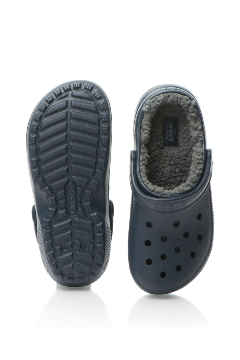 Crocs Saboti cu captuseala de teddy Unisex Bleumarin inchis23 - Pled.ro