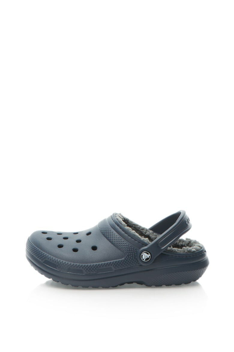 Crocs Saboti cu captuseala de teddy Unisex Bleumarin inchis23 - Pled.ro