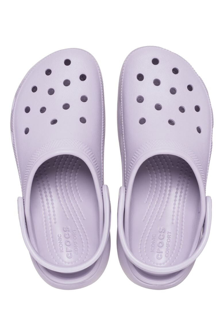 Crocs Saboti slingback cu model perforat si talpa flatform - Pled.ro