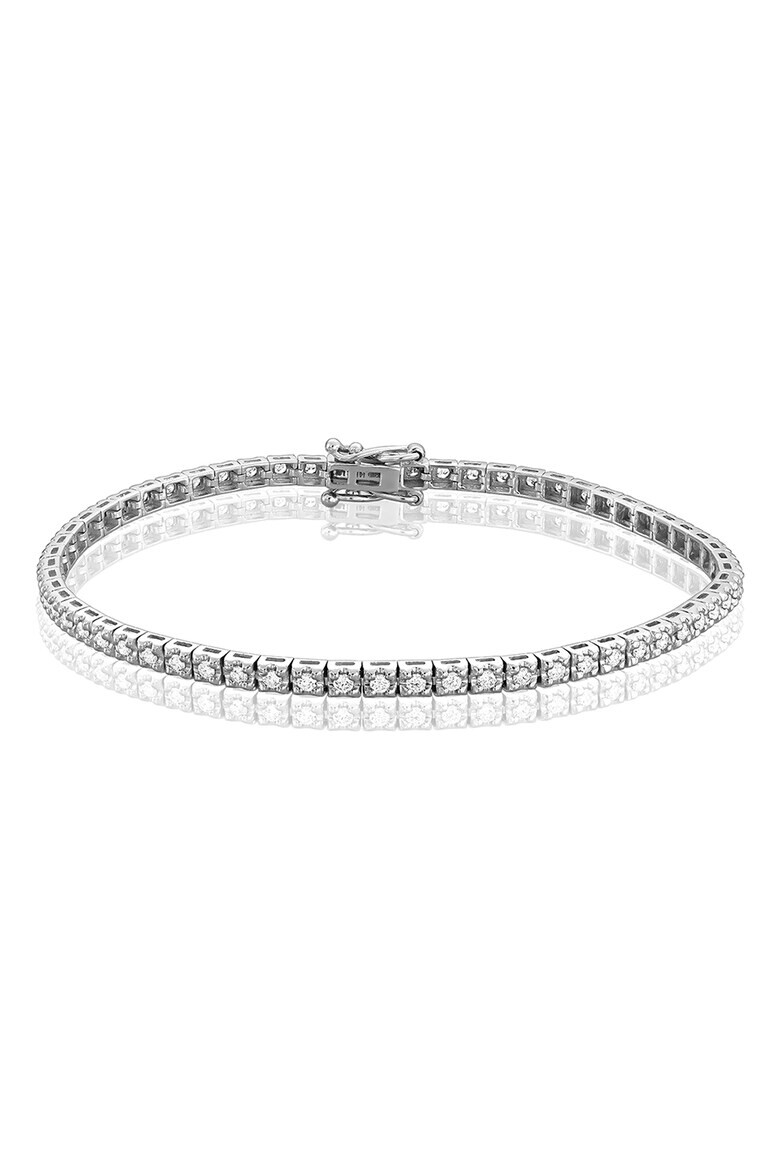 D Diamond Bratara de aur alb de 14K cu diamante - Pled.ro