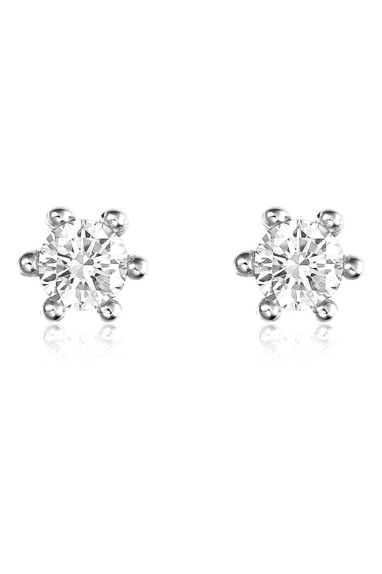 D Diamond Cercei cu tija de aur de 14K cu 2diamante - Pled.ro