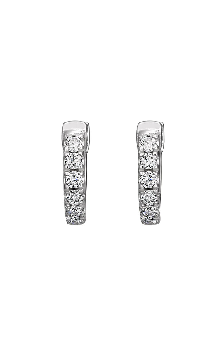 D Diamond Cercei discreti din aur de 14K cu 12 diamante - Pled.ro