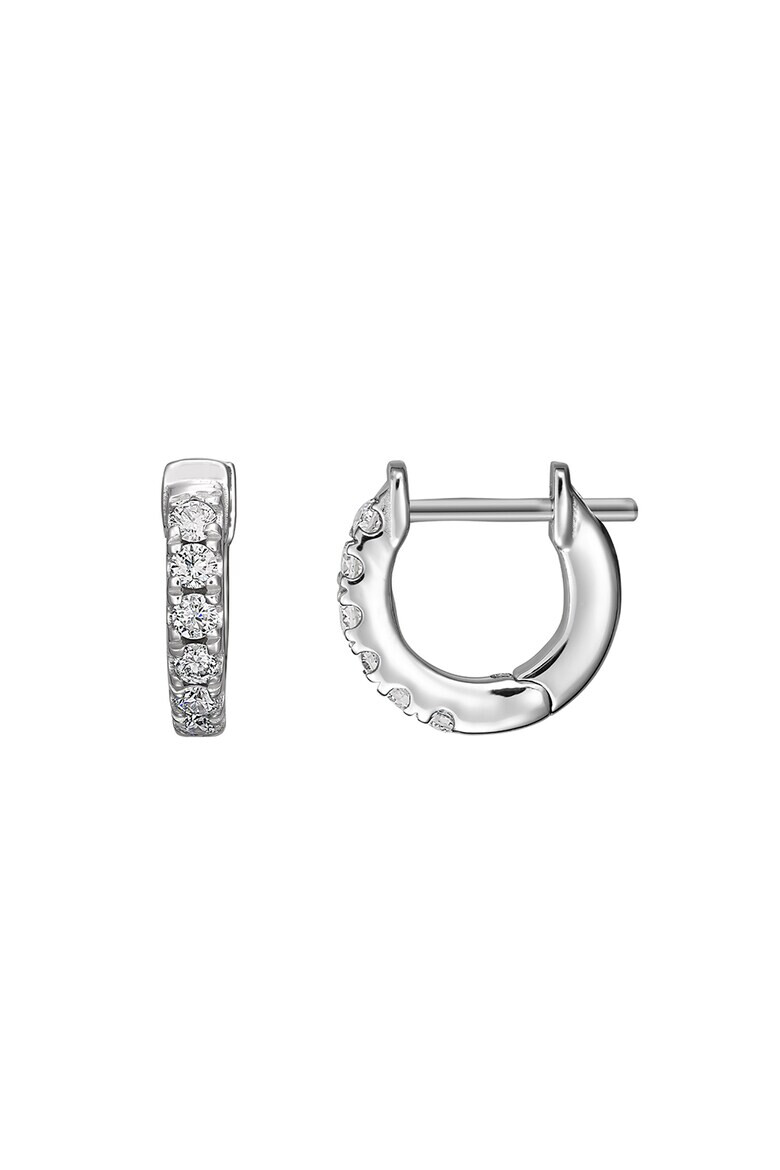 D Diamond Cercei discreti din aur de 14K cu 12 diamante - Pled.ro