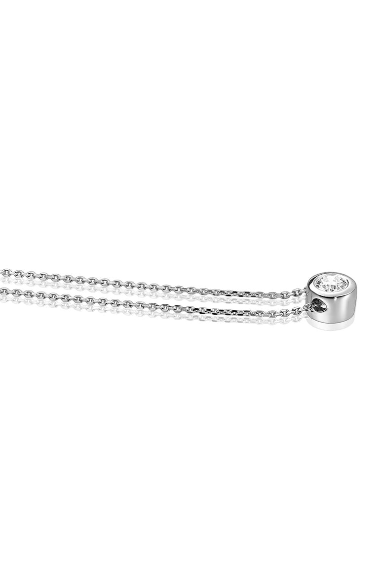 D Diamond Colier de aur de 14K cu pandantiv rotund cu diamant - Pled.ro