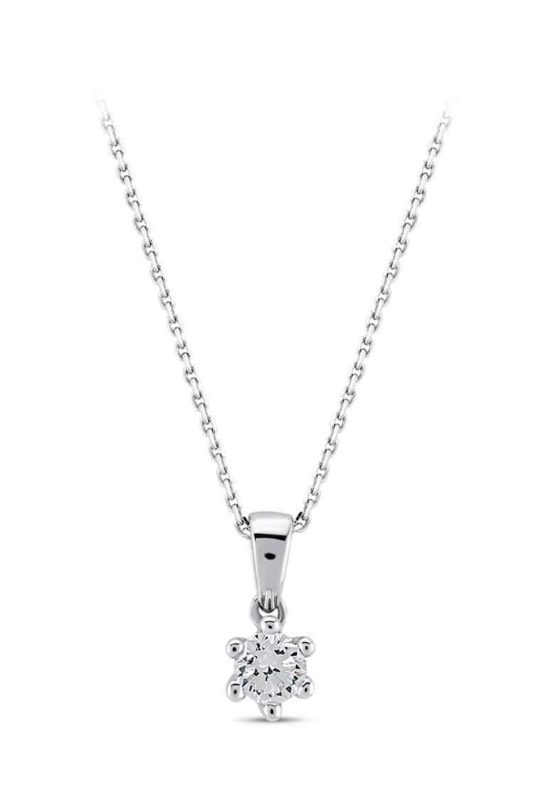 D Diamond Colier din aur de 14K cu pandantiv cu diamant - Pled.ro