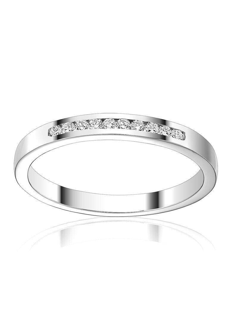 D Diamond Inel de aur alb de 14K decorat cu 10 diamante - Pled.ro