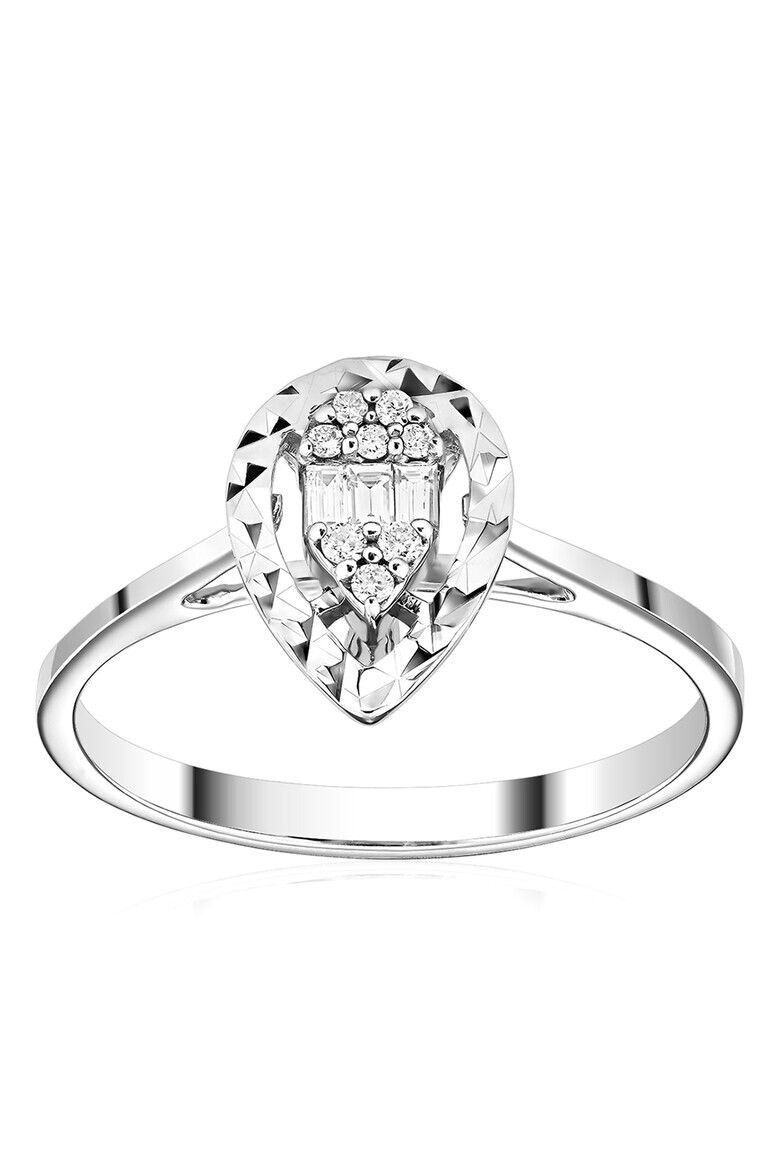 D Diamond Inel de aur alb de 14K decorat cu 11 diamante. - Pled.ro