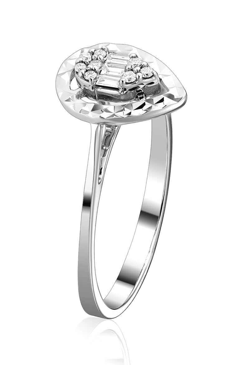 D Diamond Inel de aur alb de 14K decorat cu 11 diamante. - Pled.ro