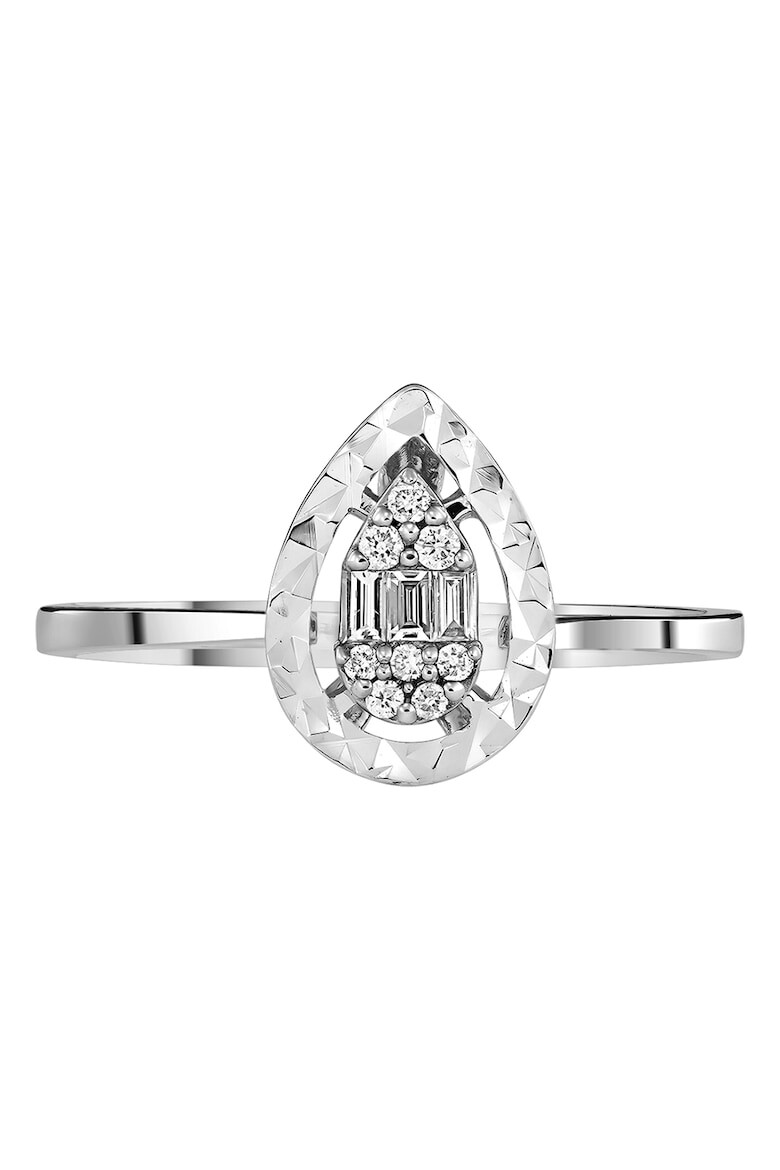 D Diamond Inel de aur alb de 14K decorat cu 11 diamante. - Pled.ro