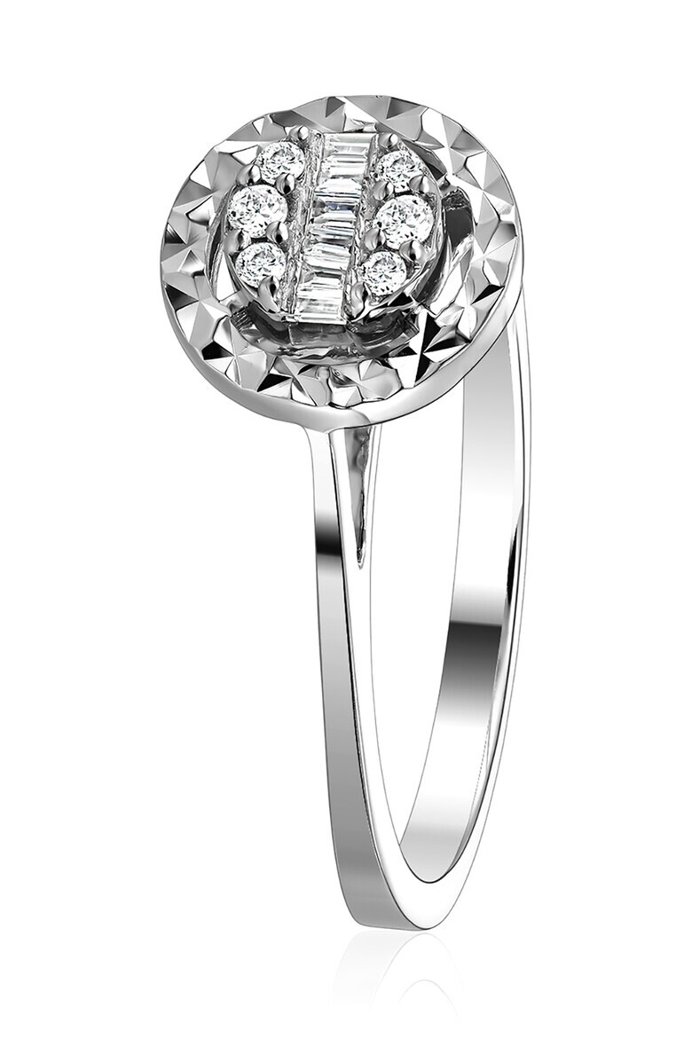 D Diamond Inel de aur alb de 14K decorat cu 12 diamante. - Pled.ro