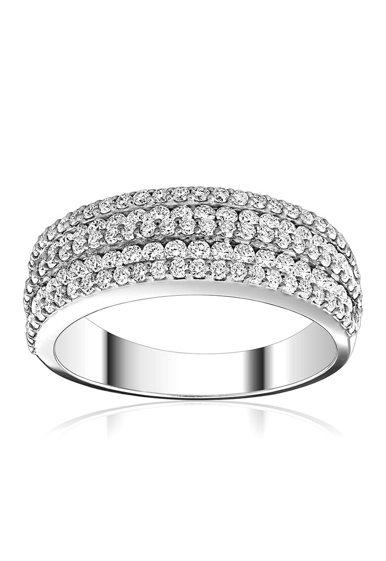 D Diamond Inel de aur alb de 14K decorat cu 131 de diamante - Pled.ro