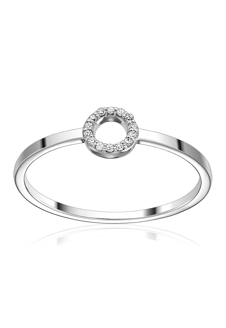 D Diamond Inel de aur alb de 14K decorat cu 14 diamante - Pled.ro