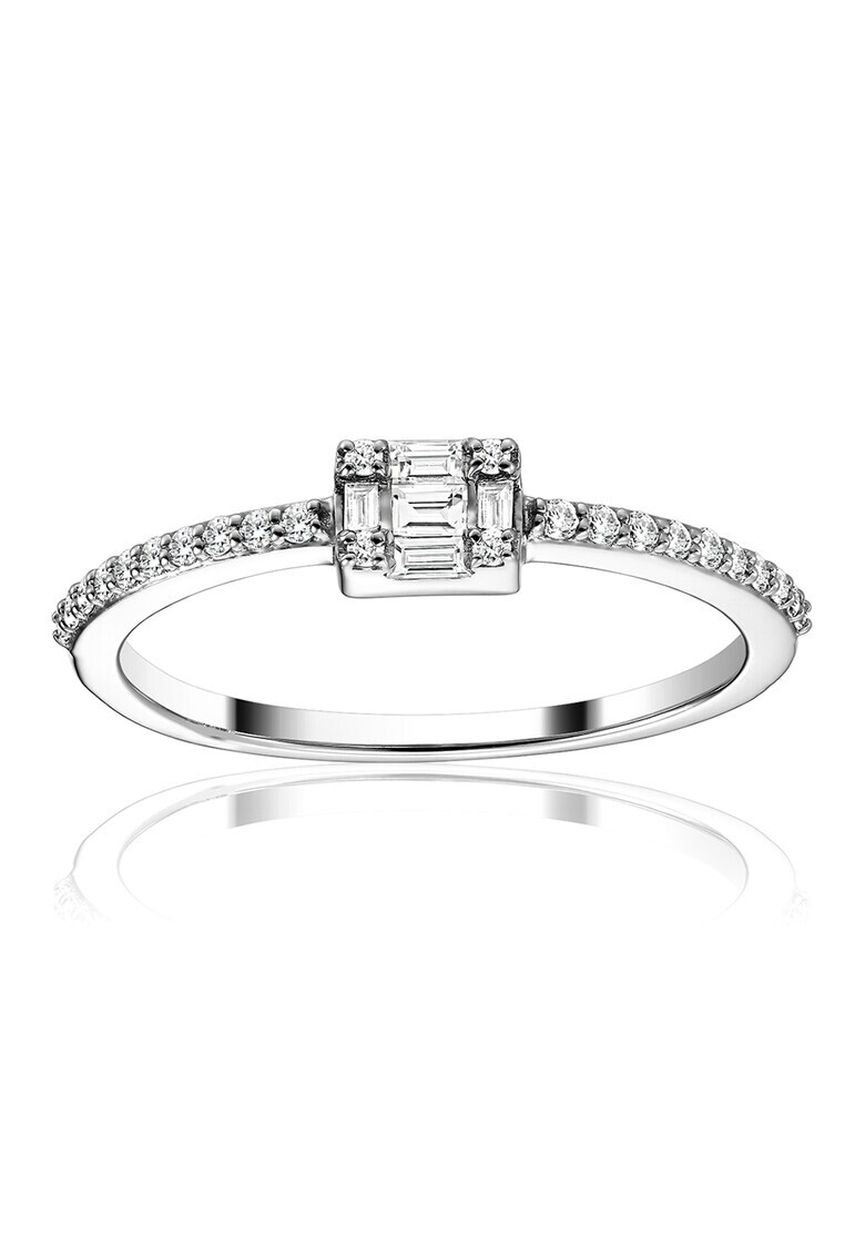 D Diamond Inel de aur alb de 14K decorat cu 29 de diamante - Pled.ro