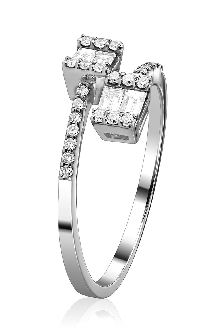 D Diamond Inel de aur alb de 14K decorat cu 30 de diamante - Pled.ro