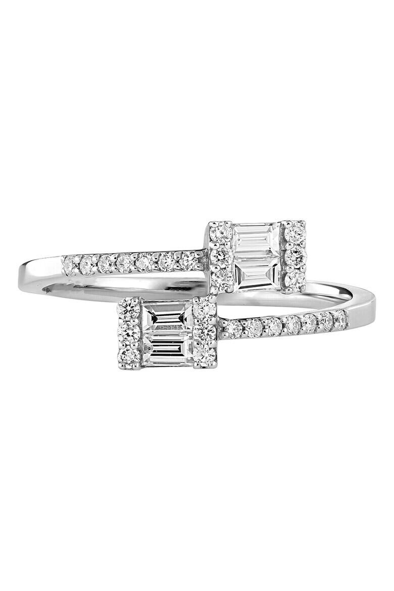 D Diamond Inel de aur alb de 14K decorat cu 30 de diamante - Pled.ro