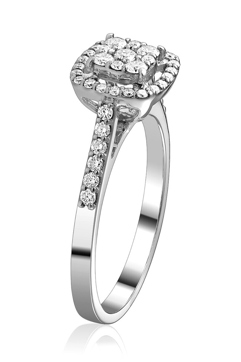 D Diamond Inel de aur alb de 14K decorat cu 43 de diamante - Pled.ro