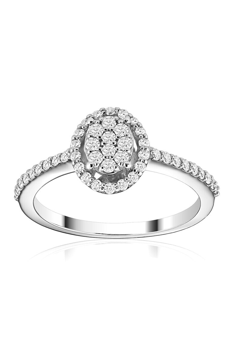 D Diamond Inel de aur alb de 14K decorat cu 46 de diamante - Pled.ro