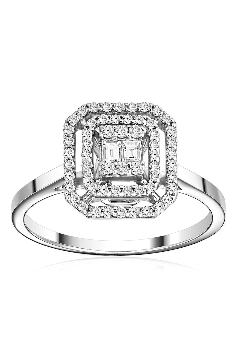 D Diamond Inel de aur alb de 14K decorat cu 60 de diamante. - Pled.ro