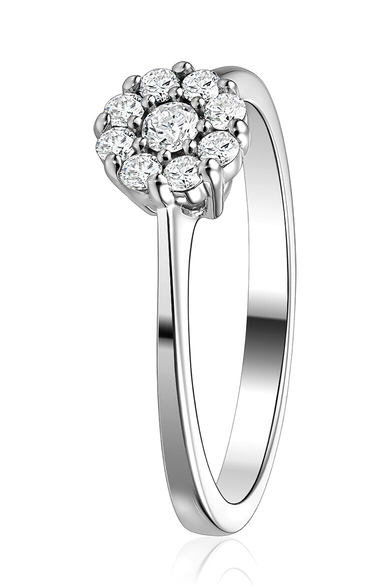 D Diamond Inel de aur alb de 14K decorat cu 9 diamante. - Pled.ro