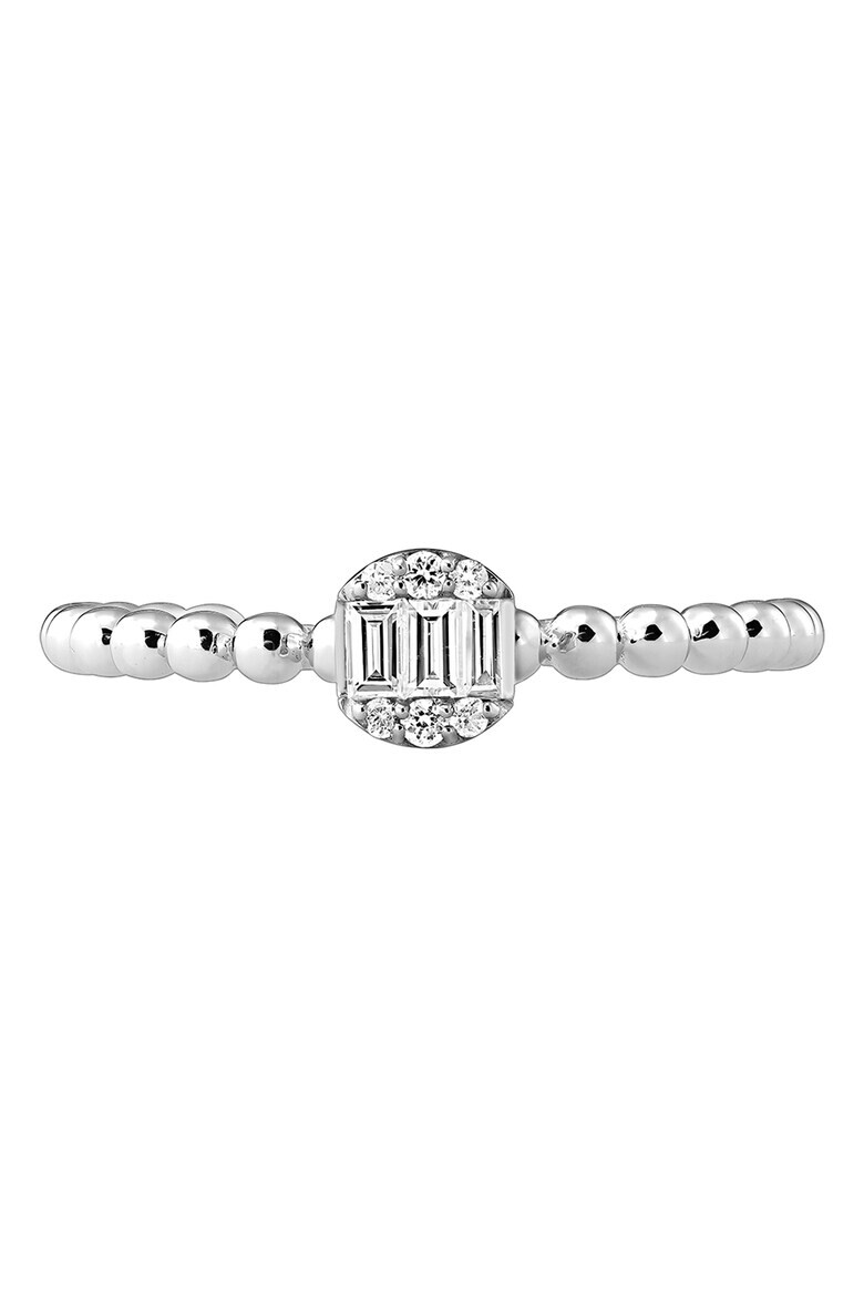 D Diamond Inel de aur alb de 14K decorat cu 9 diamante - Pled.ro