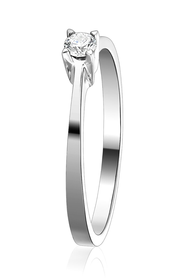 D Diamond Inel de aur alb de 14K decorat cu diamant; - Pled.ro