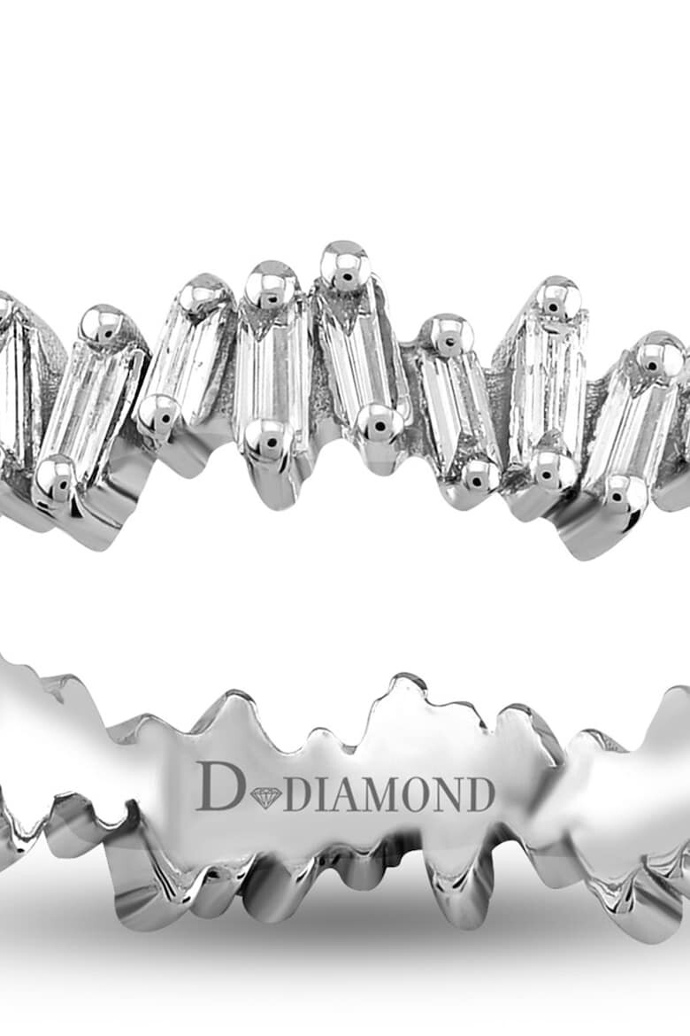 D Diamond Inel de aur alb de 14K decorat cu diamante - Pled.ro