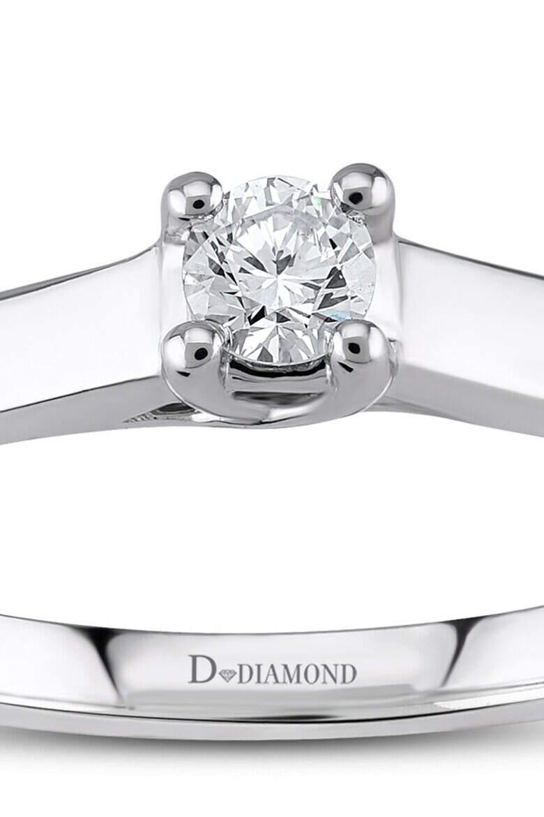 D Diamond Inel de aur de 14K cu diamant Argintiu - Pled.ro