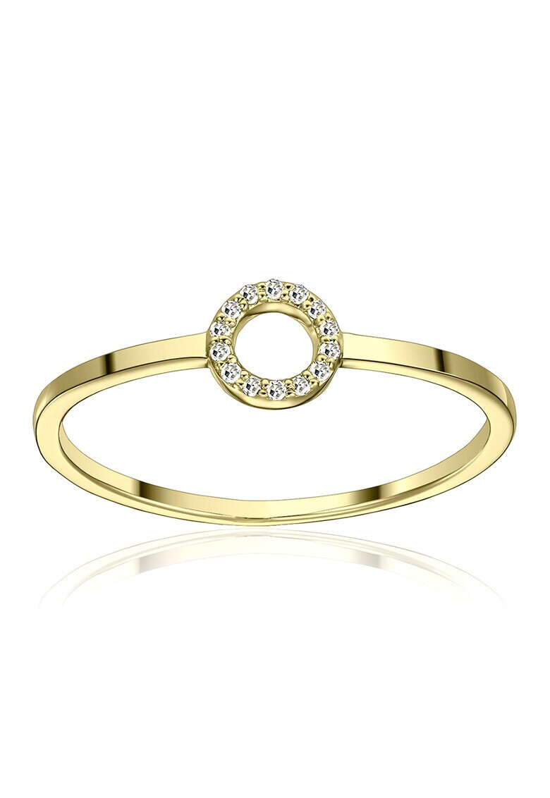 D Diamond Inel de aur de 14K decorat cu 14 diamante - Pled.ro