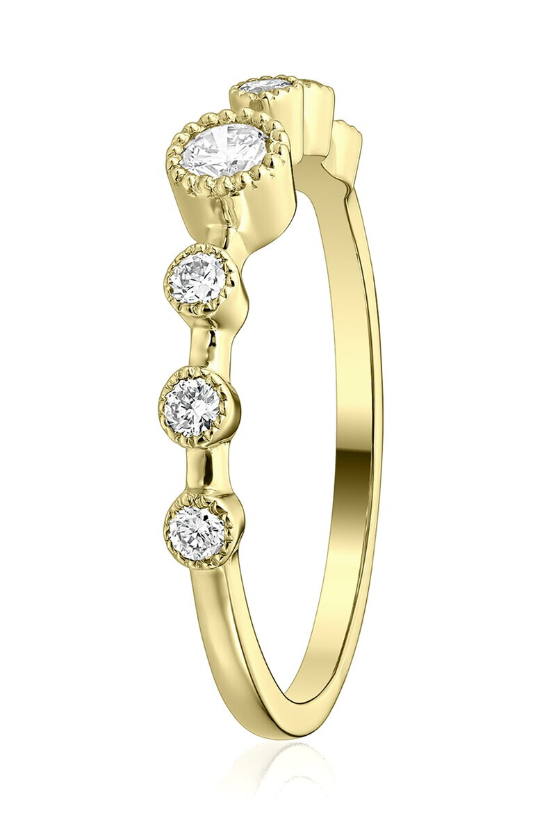 D Diamond Inel de aur de 14K decorat cu 7 diamante - Pled.ro